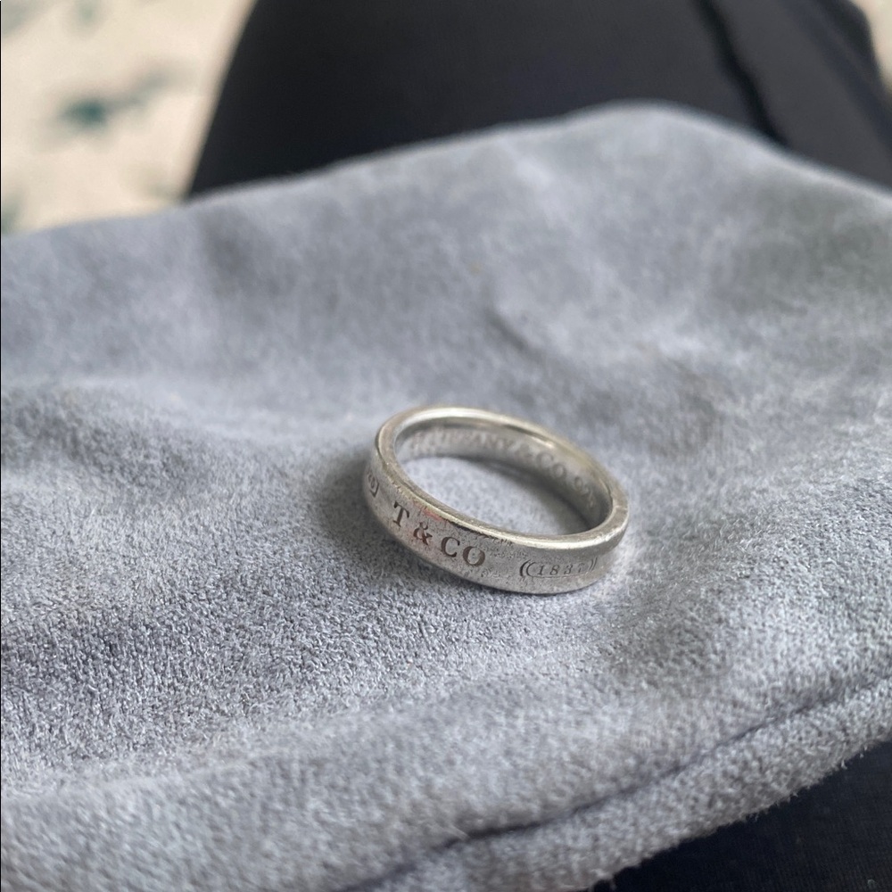 Authentic Tiffany & Co. Sterling Silver Band Ring Sz 4